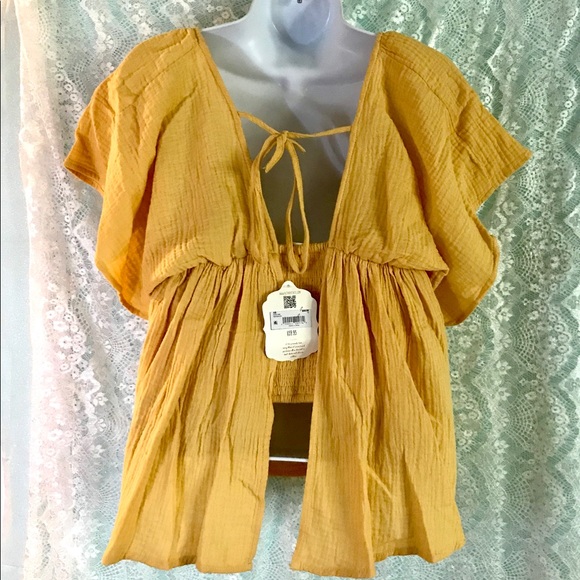NWT Altar’d State Yellow Crop Top- Medium - Picture 6 of 10